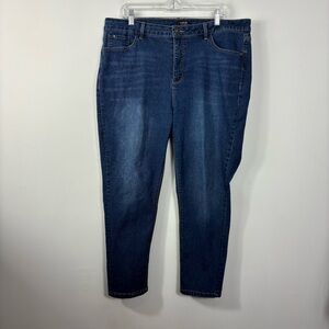 Curve Appeal Skinny Jeans Womens 20W Dark Wash High Rise Slimming Shaping